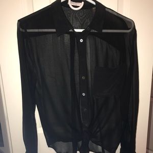 Sheer black equipment blouse
